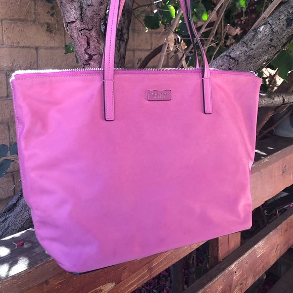 Kate Spade Purple Nylon Carryall Tote Handbag - Picture 10 of 11